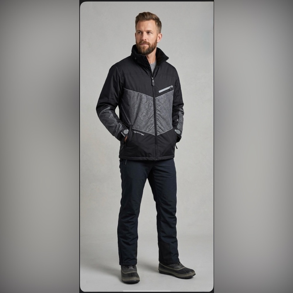 SMS Clothing Whistler Ski Jacket - Men's Large - Embossed Insulated Winter Coat